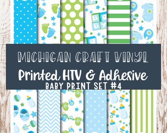 Baby Boy Nursery Patterned Vinyl - Printed 651 Vinyl /Printed Vinyl / Printed Outdoor Vinyl /Printed HTV /Printed Heat Transfer Vinyl