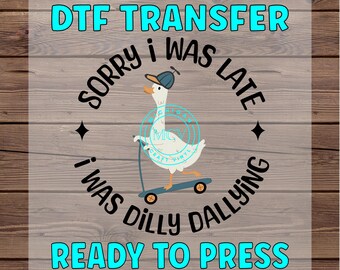 Dilly Dally Cottagecore Duck DTF Transfer DIY Shirt Best Seller Dtf Ready to Press Transfers Heat Transfer Direct Film Transfers DTF E-45
