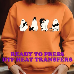 DTF Transfers Halloween / DTF Transfers Dtf Prints Transfer Ready Press Cute Ghost Lovers DTF Heat Transfers Ghost Cat Shirt Transfers H25 bild 5