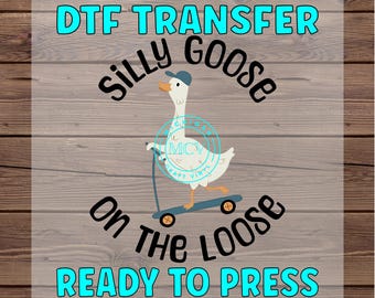 Silly Goose Shirt DTF Transfer Cottagecore Duck DIY Shirt Best Seller Dtf Ready to Press Transfers Heat Transfer Direct Film Transfers E-44