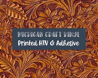 Tooled Leather Print Brown