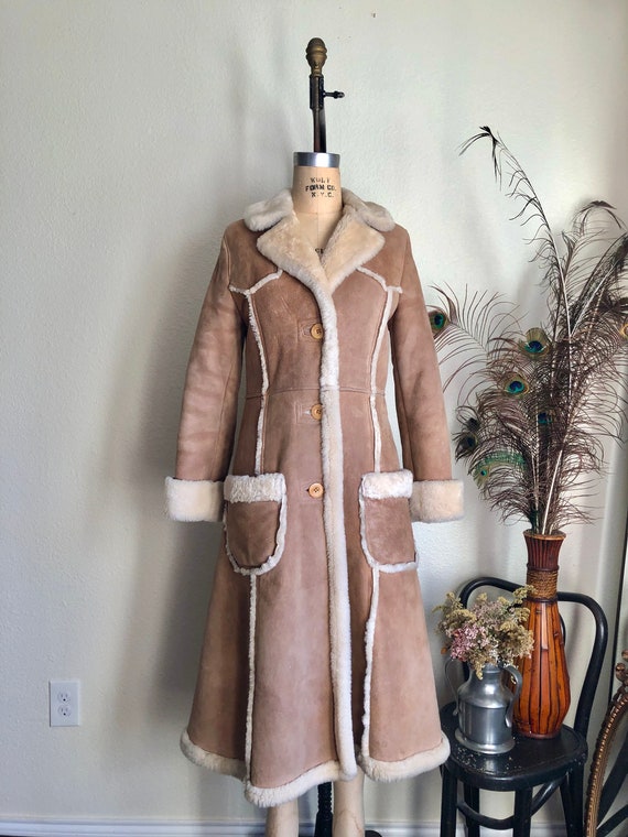 Rare Vintage 70s Lambskin Fur Coat Penny Lane Coat S - Etsy