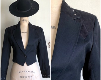 Vintage Pioneer Wear Black Studded Tuxedo Jacket | S-M