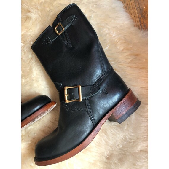 Men’s Frye Black Leather Engineer Artisanal Moto B