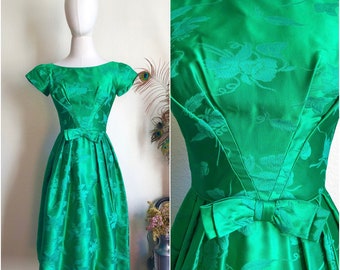 Lovely 1950's Silk Brocade Cocktail Dress | XXS