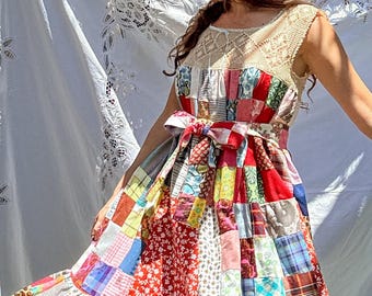 The Heirloom Lace Quilt Patch Dress Handmade by The Lovey Dovies | S/M