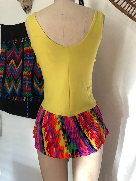 1960s Psychedelic Swinging Sixties Yellow 1 pc Sw… - image 6