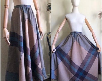 1980s Wool Midi Skirt | 29" waist