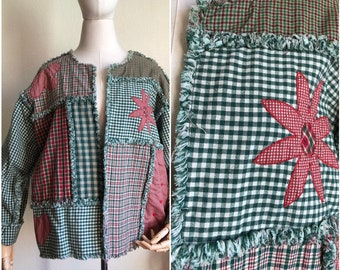 Cozy Country Cotton Patchwork Plaid Quilt Jacket | L-XL