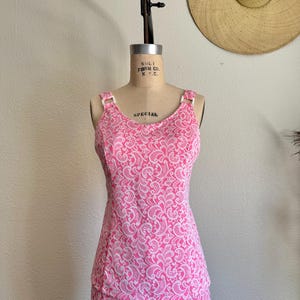Vintage 1960s Pink 2 Piece Swimsuit Set | S-M