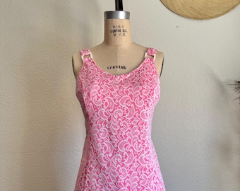Vintage 1960s Pink 2 Piece Swimsuit Set | S-M