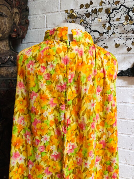 1960s Floral Mod Shift Dress | s/m | Vintage - image 7