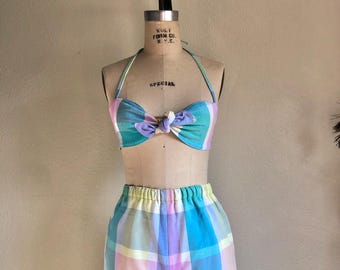 Lovey Dovies Handmade Vintage Playsuit Two Piece Shorts Set | XS-S