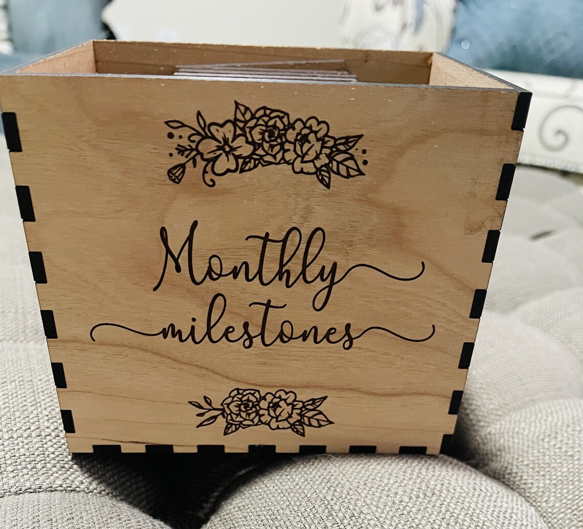 Baby Monthly Milestone Markers With Keepsake Storage Box. Etsy