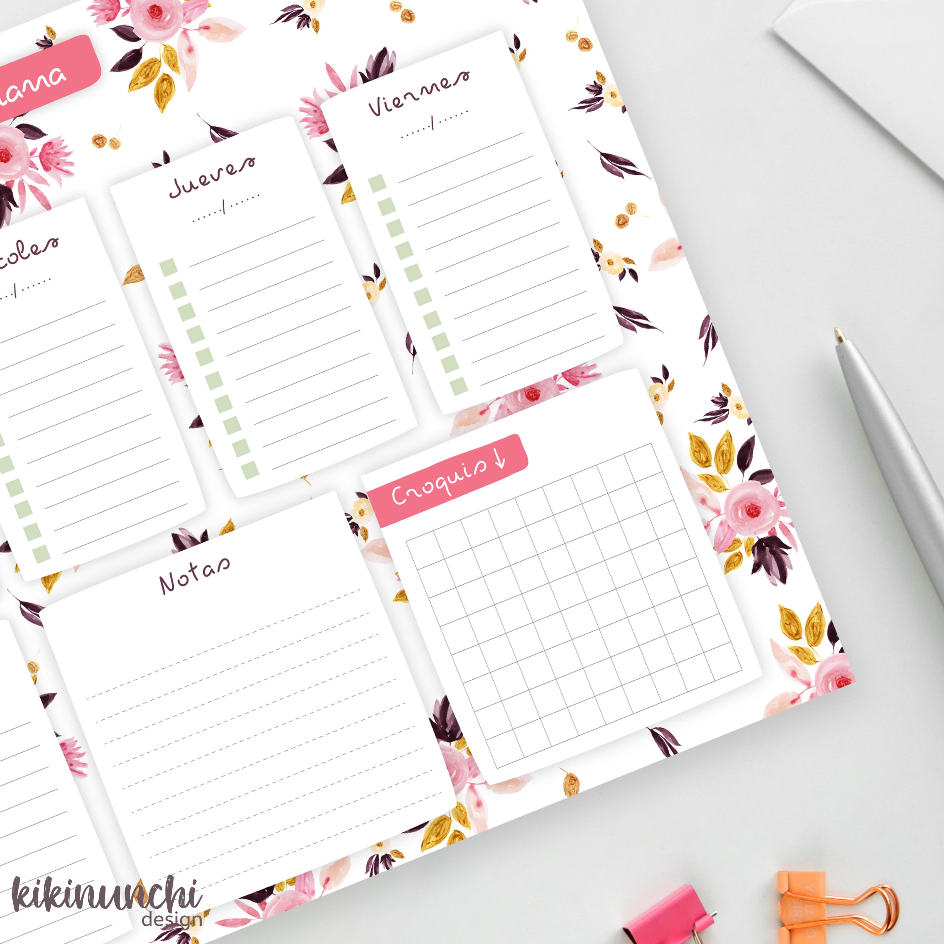 Floral Weekly Planner – Printable A4 and US Letter + Fillable PDF ...