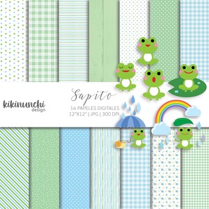 Carte digitali per bambini &quot;Rospo&quot;, carte di alta qualità, carte colorate, carta per scrapbooking, carte colorate, clipart di rospo, rospo