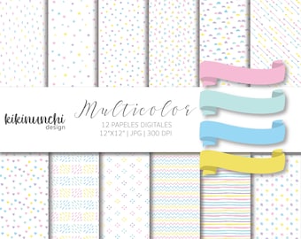 Papiers numériques multicolores pour enfants, papiers de haute qualité, papiers colorés, papier Scrapbook, papiers colorés amusants