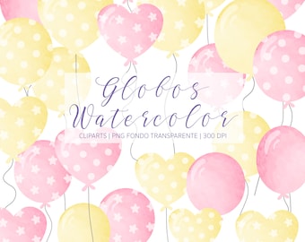 Ballonnen met aquarel-effect PNG - Ballonclipart voor feestjes, transparante achtergrond, direct te downloaden
