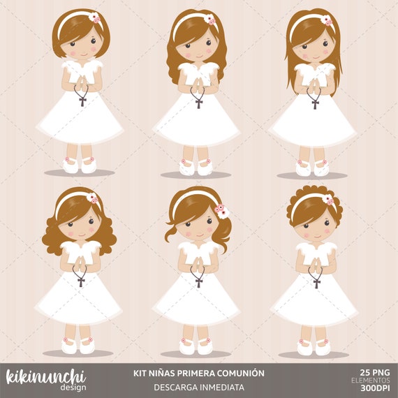 Niñas Primera Comunión clipart para niñas. Personajes de - Etsy México Niñas Primera Comunión clipart para niñas. Personajes de - Etsy México