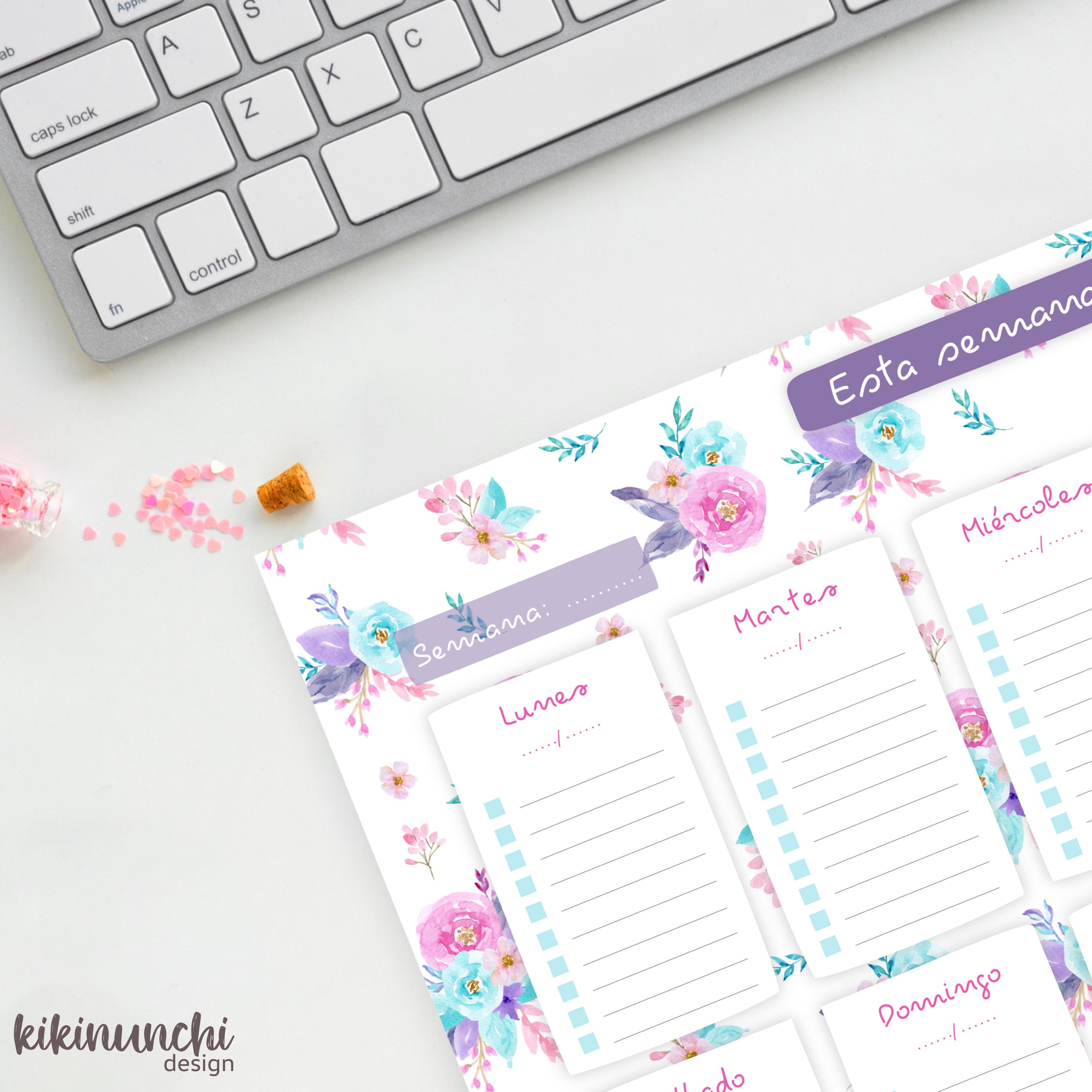 Floral Weekly Planner – Printable A4 and US Letter + Fillable PDF ...