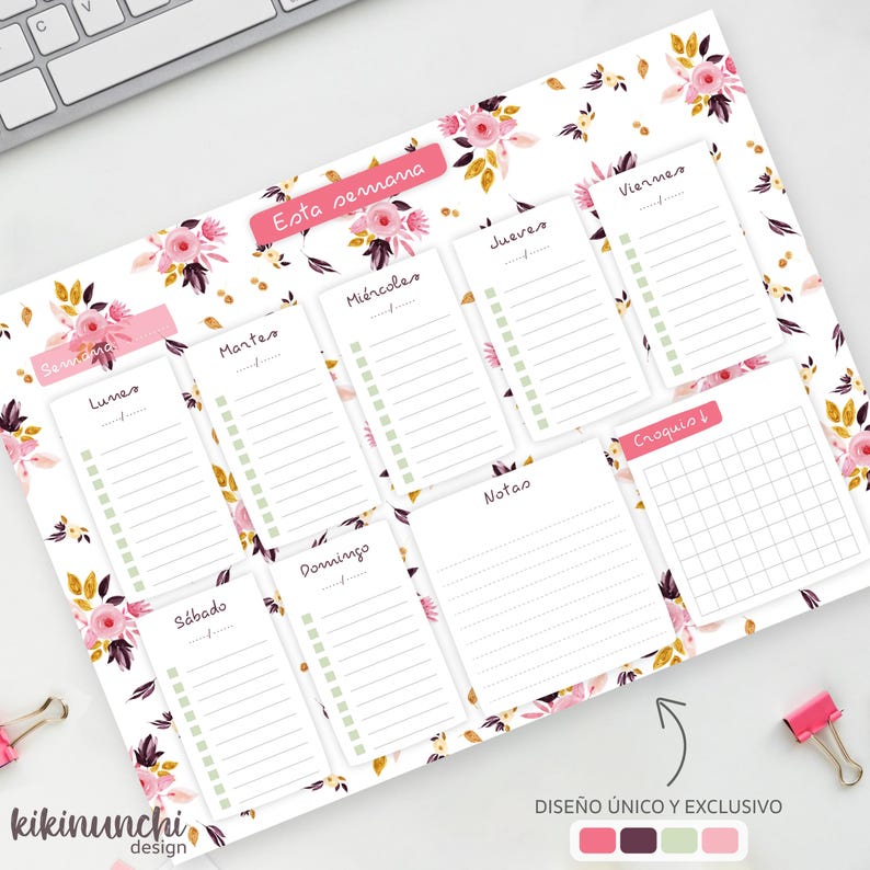 Floral Weekly Planner – Printable A4 and US Letter + Fillable PDF ...