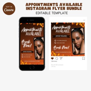 秋の予約可能 Instagram チラシ Canva テンプレート | ラッシュテックビジネス エステティシャン ヘアメイク 予約 今すぐ予約 ラッシュ