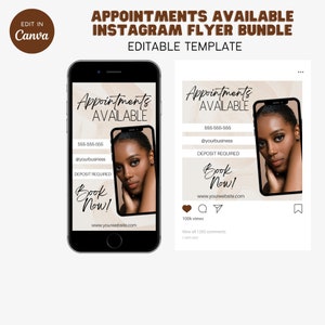予約可能な Instagram チラシ Canva テンプレート | まつ毛美容師、ビジネス、エステティシャン、ヘア、メイク、予約、今すぐ予約、スケジュール、まつ毛