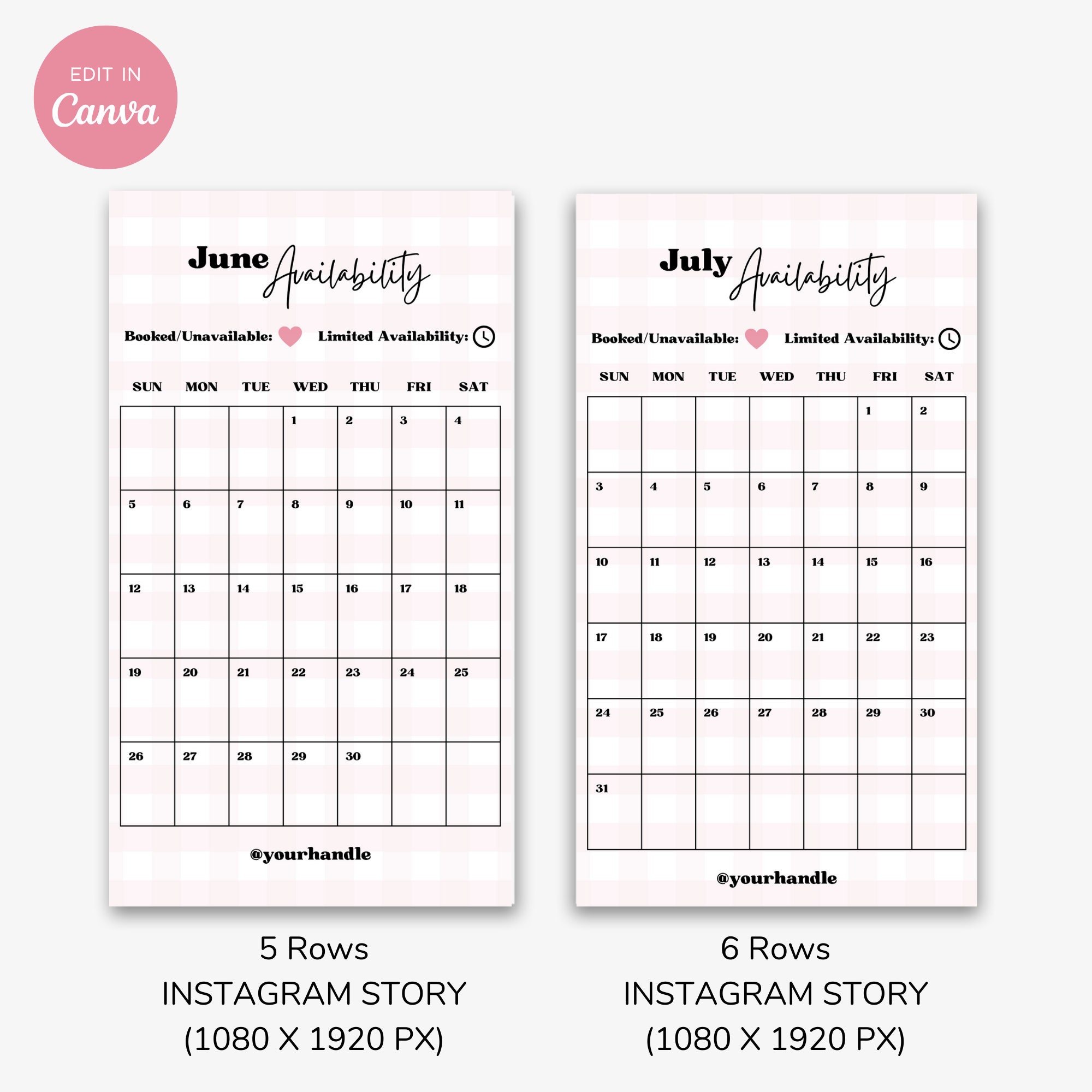 instagram-story-calendar-availability-canva-template-appointment-lash-tech-business-salon-makeup-esthetician-cake-sweets-monthly-etsy