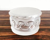 Lalique France - A Rare 1940s Lidded Glass Jar - Stylized Swans Decoration - Midcentury Modernism - Art Deco Era - Signed in Mint Condition