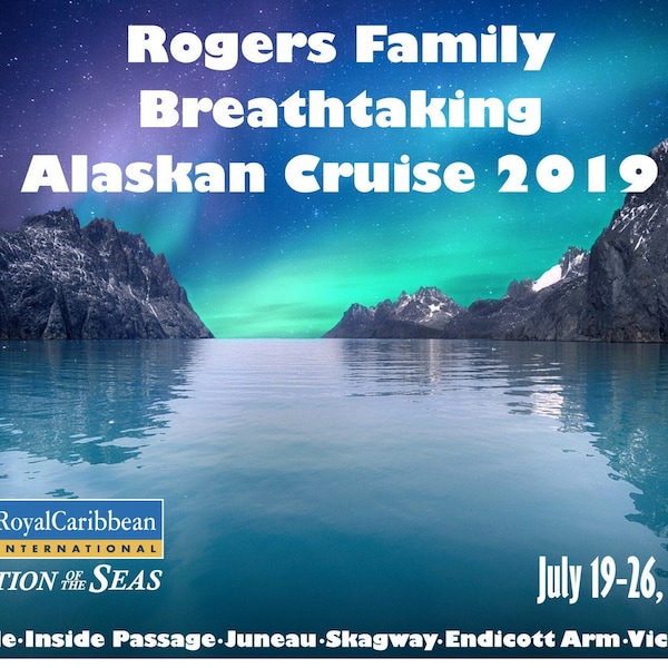 AURORA BOREALIS Personalized Alaska Cruise door magnet, Carnival, Royal Caribbean, Norwegian, Princess ,MSC,Celebrity, Disney for stateroom!