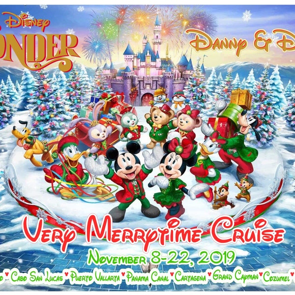 Personalized VERY MERRYTIME Disney cruise customizable door Magnets.
