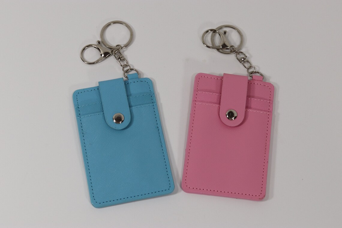 Personalized Small Keychain Wallet With Monogram 6 Colors Etsy