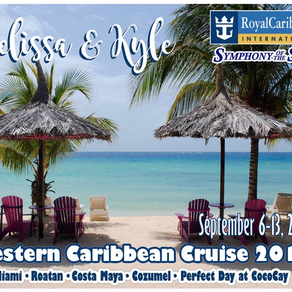Caribbean beach personalized Cruise door magnet, Bahamas, Carnival, Royal Caribbean, Norwegian, MSC, Celebrity, Disney for your stateroom!