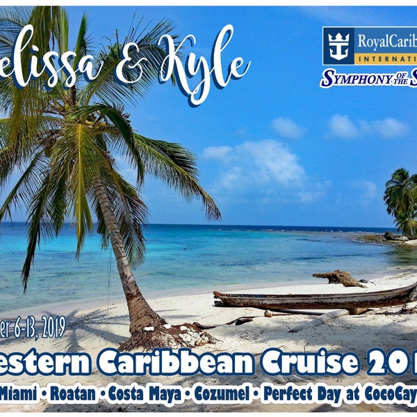 Caribbean beach personalized Cruise door magnet, Bahamas, Carnival, Royal Caribbean, Norwegian, MSC, Celebrity, Disney for your stateroom!