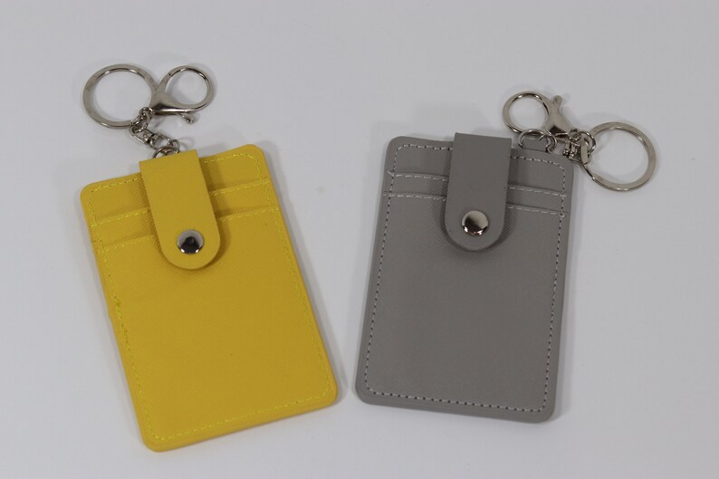 Personalized small keychain wallet with monogram 6 colors Etsy
