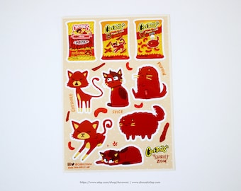Hot CatToes Vinyl Sticker Sheet