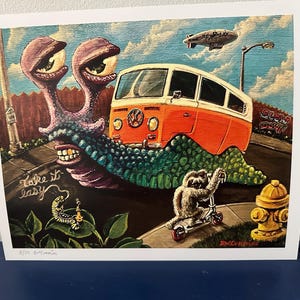 No Hurry, No Worry - signed/numbered - Low Brow Art Print: Painting (approx 11x13 inches)