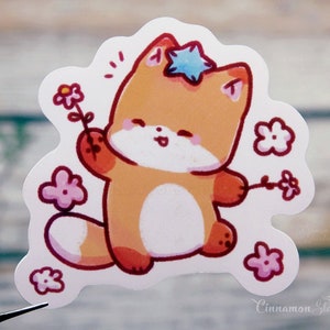 Cute Fox Sticker | Laptop Sticker | Vinyl Sticker | Fin The Fox | Large Sticker