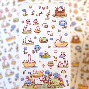 Glitter Textured Ribbit Rabbit Borderless Small Stickers Small Stickers Mini Stickers image 3