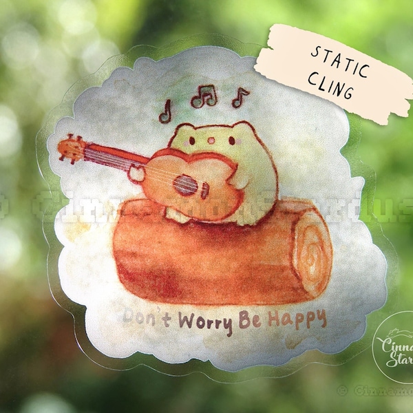 Cute Singing Frog Static Cling | Static Cling | Don't Worry Be Happy