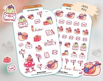 Bundle: Snail Mail | Frogs | Mail Stickers | Penpal Stickers | Frog Sticker | Cute Mail Sticker Sheet | Frog Stickers