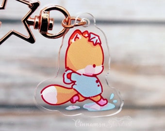 Cute Keychain Charm | Cute Fox Keychain Charm | Fin The Fox | Rainy Day