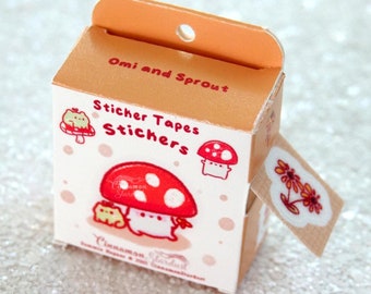 Cute Mushroom Stickers | Sticker Tape | Box Of Stickers | Stickers Tapes Stickers Box
