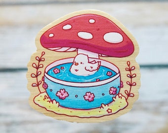 Cute Duck Wooden Pin | Cute Wooden Pin | Wooden Pins | Cute Pins | Pine Wood Pin