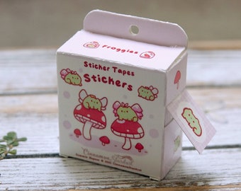 Glitter Textured | Cute Frog Stickers | Froggy Stickers | Sticker Tape | Box Of Stickers | Stickers Tapes Stickers Box