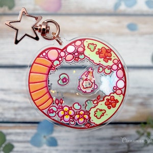 Cute Frog and Koi Fish Shaker Keycharm | Shaker Charm | Kiwi the Koi Fish | Sprout the Frog | Pond Keychain | Cute Shaker Keychain
