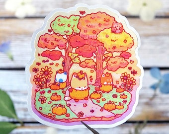 Glittery Sticker | Cute Fall Sticker | Cute Panda Stickers | Pumpkin Sticker | Cute Cottagecore Stickers | Autumn Stickers