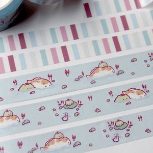 Washi Bundle | Kiwi and Sprout Washi Tape | Blue, Red, Pink, and White Striped Washi Tape | Cute Washi Tapes