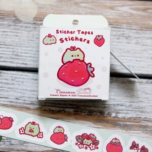 Strawberries and Froggies | Cute Frog Stickers | Sticker Tape | Box Of Stickers | Stickers Tapes Stickers Box