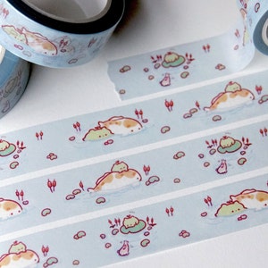 Kiwi and Sprout Washi Tape | Cute Frog Washi Tape | Sprout The Frog | Koi Fish Washi Tape | 1.5cm Cute Washi Tape